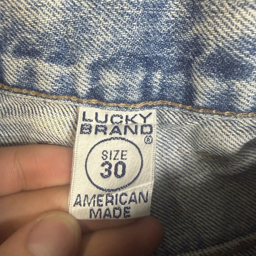 Vintage Lucky Brand Dungarees Jeans Men 30x34 Blue Baggy Gene Montesano USA Made - Picture 5 of 16